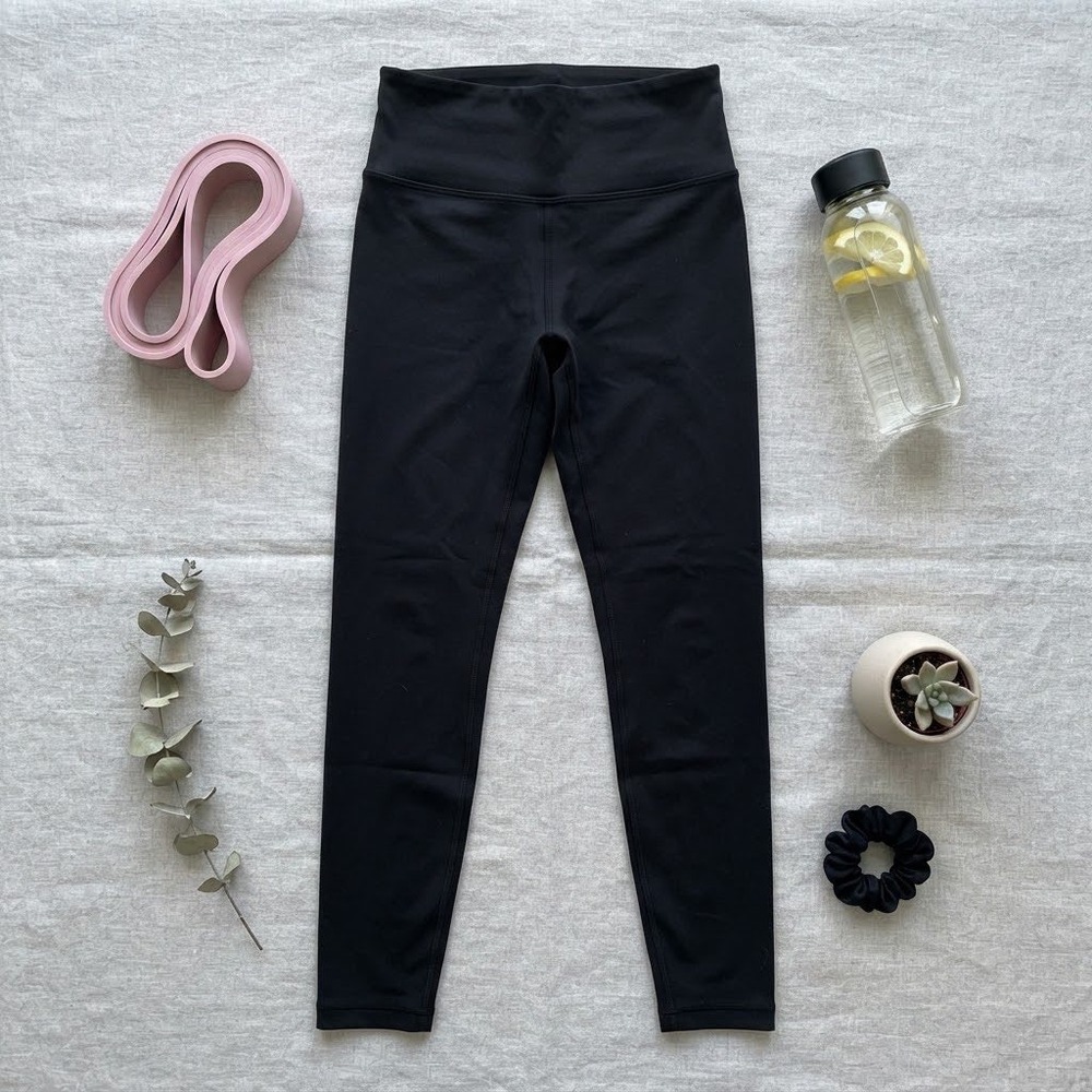 CRZ YOGA Womens High Waisted Active Leggings Black Yoga Pants Inseam 26
